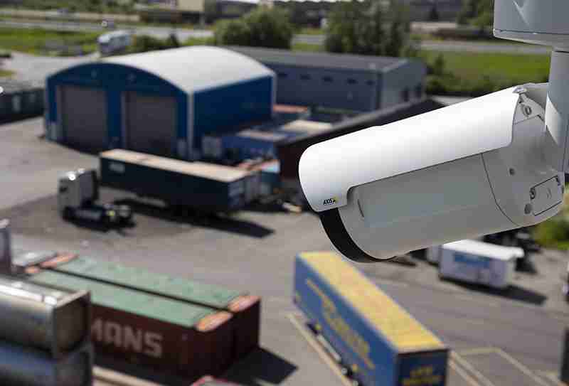Axis Channel Partner - Axis Bullet Camera can be seen looking at a containers facility